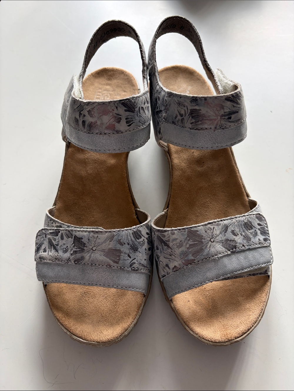Rieker Gray Adjustable Strap Sandals -Size 8